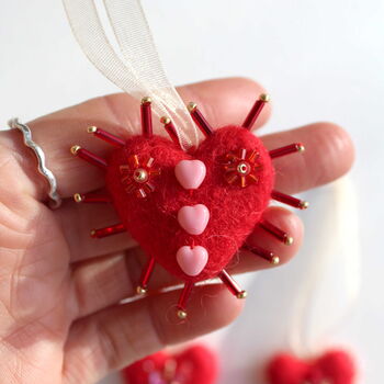 The Mini Beaded Felt Heart Kit, 5 of 12