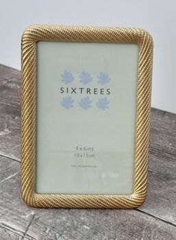 Sixtrees Gold Diagonal Metal Photo Frame, 2 of 3