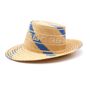 Azure Blue Short Brim Straw Hat, thumbnail 1 of 6