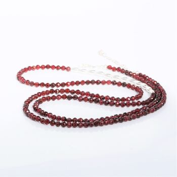 Garnet And Sterling Silver Long Necklace, 3 of 10
