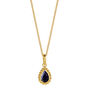 September Birthstone Sapphire Gold Plated Necklace, thumbnail 2 of 12