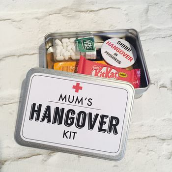 personalised novelty hangover recovery kit in flat tin by tailored ...