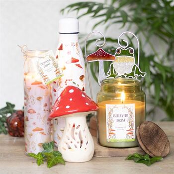 Mushroom Print Enchanted Forest Tube Candle, 3 of 4
