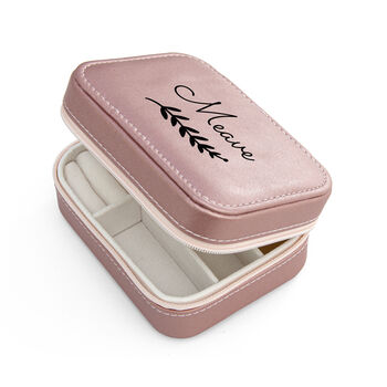 Personalised Wreath Pink Travel Jewellery Case, 10 of 12