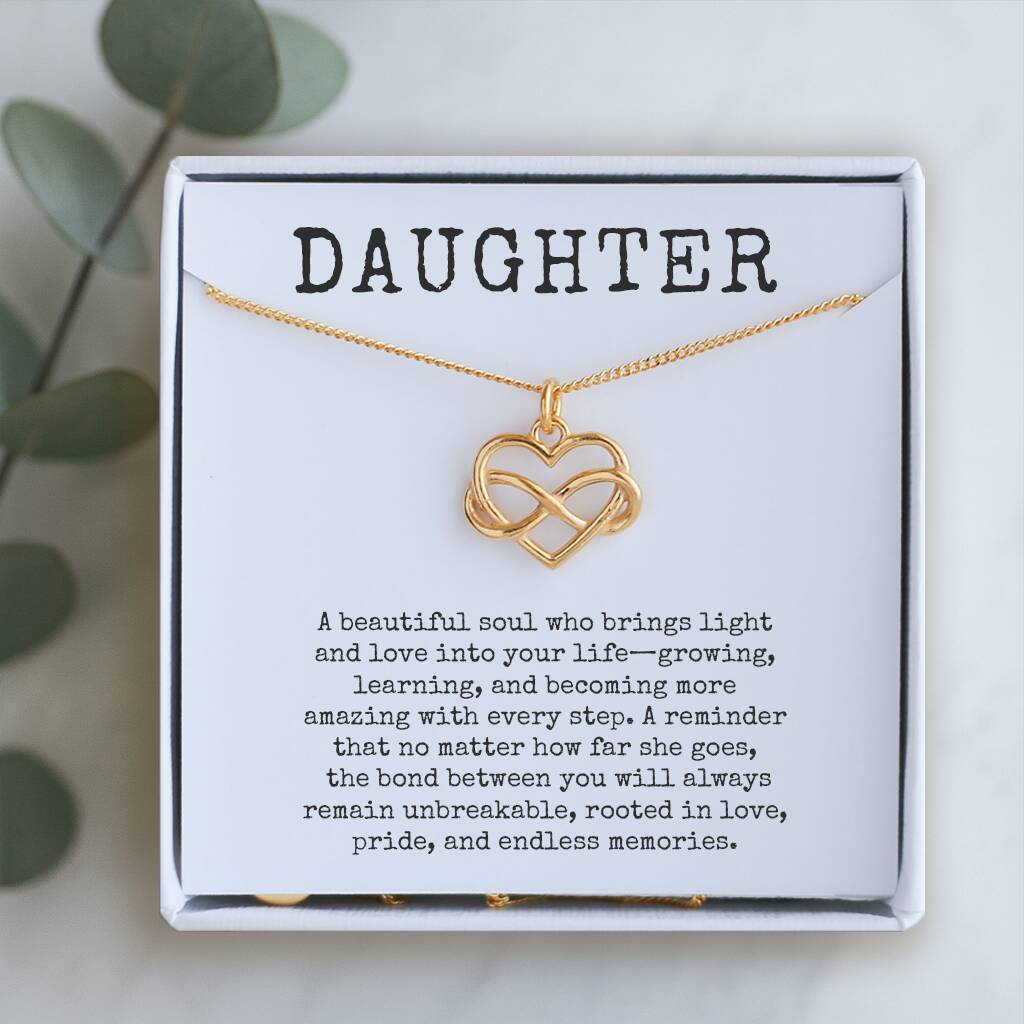 Daughter Infinity Heart Necklace – Sterling Silver, 1 of 11