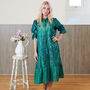Yasmin Silk Print Embroidered Dress 09, thumbnail 1 of 4