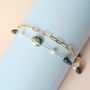 Moss Agate Double Chain Bracelet Gold Plated, thumbnail 4 of 7