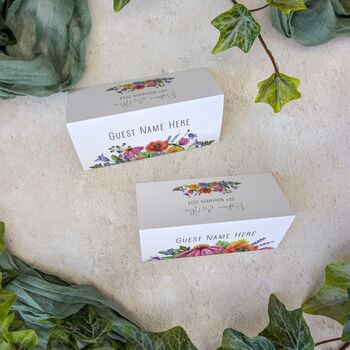 Colourful Flowers Folded Place Cards, 2 of 3
