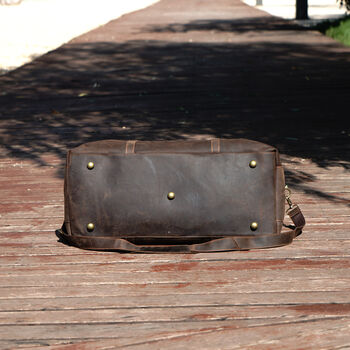 Genuine Leather Holdall Luggage Bag, 10 of 12