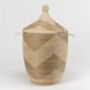 Alibaba Handwoven Laundry Basket With Grey Chevrons, thumbnail 1 of 5