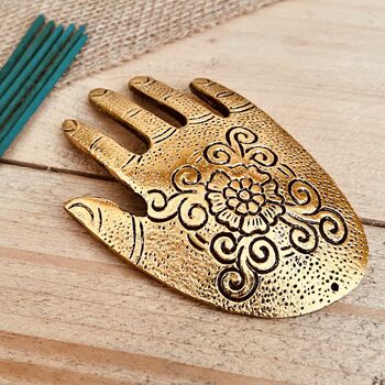 Handmade Hamsa Hand Incense Holder Mindful Home Decor, 3 of 5