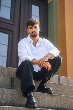 Silver Opal Gemstone Cuban Necklace Chain For Men, 6 of 12