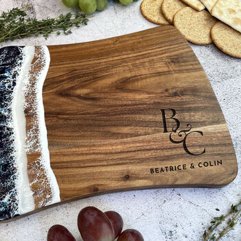 Personalised Couples Name Resin Cheese Board | Anniversary, Wedding Gift, 2 of 9