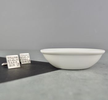 Personalised Mens Badge Jewellery And Cufflinks Dish, 5 of 6
