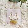 White Gold Foil Teardrop Polymer Clay Occasion Earrings, thumbnail 1 of 2