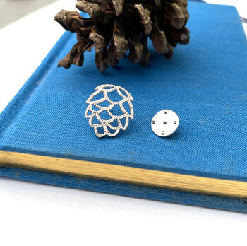 Sterling Silver Pine Cone Pin Brooch, 3 of 10