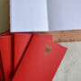 Recycled Red Notebook With Gold Foil Lobsters, thumbnail 2 of 7