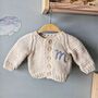 Hand Knitted And Embroidered Initials Cardigan, thumbnail 3 of 7