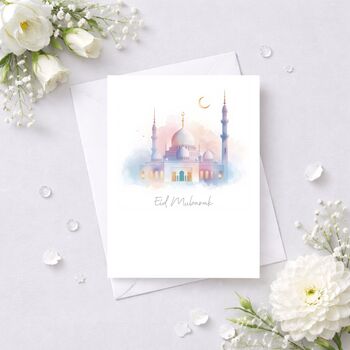 Eid Mubarak Card Soft Dreamy Design, 2 of 5