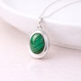 Personalised Sterling Silver Malachite Gemstone Photo Locket Necklace, thumbnail 1 of 6