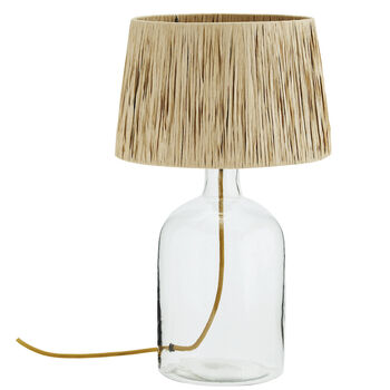 Glass And Raffia Table Lamp, 2 of 2