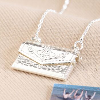 Personalised Envelope Locket Necklace With Hidden Photo, 6 of 9