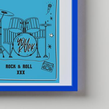 Personalised You Rock Rockstar Rock 'N' Roll Drummer Wall Art Print | Digital Download, 4 of 6