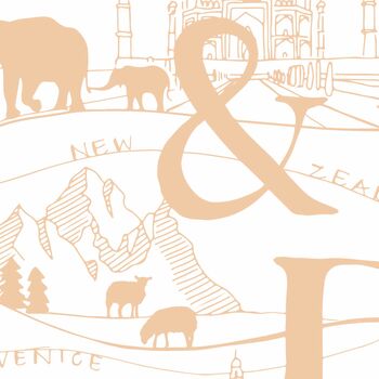 Personalised Couple's Initials Illustrated Travel Print, 6 of 12