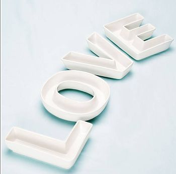 Ceramic Letter Dishes Spelling Love, 2 of 2