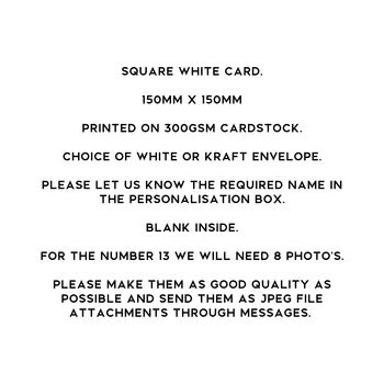 Personalised 13th Birthday Photo Collage Card, 8 of 8