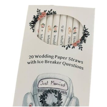 Wedding Paper Straws Ice Breaker Questions, 20 Straws, 4 of 5