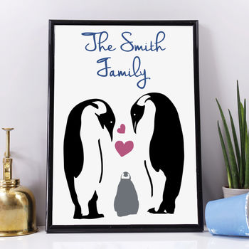 Personalised Family Penguin Print, 4 of 5