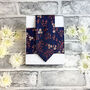 Burnt Orange Floral Wedding Tie Set, thumbnail 4 of 6