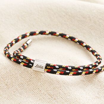 Personalised Men's Pull Cord Rope Bracelet, 2 of 3