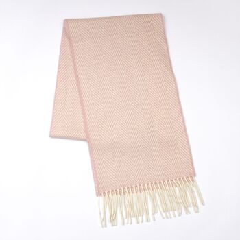 Cashmere Blend Herringbone Scarf, 9 of 12