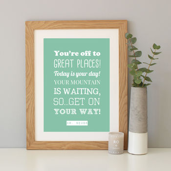'Oh The Places You'll Go' Dr Seuss Quote Print, 8 of 12