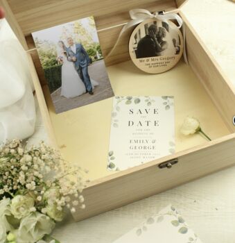 Personalised Botanical Wooden Keepsake Box, 2 of 5