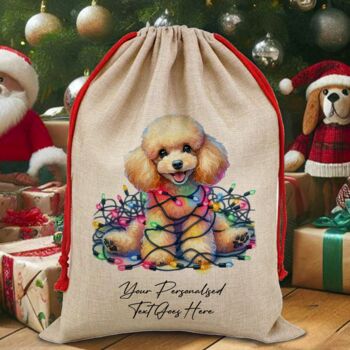 Personalised Poodle In Christmas Lights, 5 of 10
