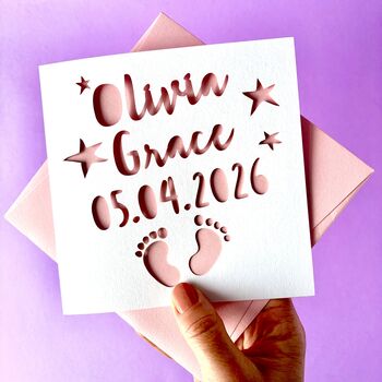 Personalised New Baby Footprints Card, 2 of 4