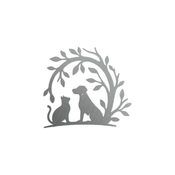 Dog And Cat Tree Branch Steel Garden Sculpture, 2 of 3