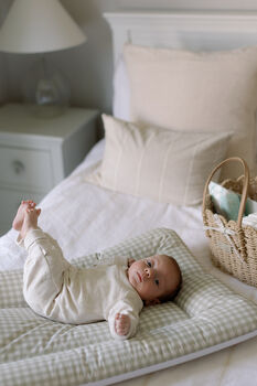 Gingham Sage Comfort Baby Changing Mat, 5 of 5