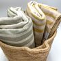 Milos Linen Blend Striped Blanket Mustard, thumbnail 6 of 11