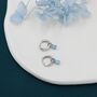 Sterling Silver Blue Opal Droplet Huggie Hoop Earrings, thumbnail 6 of 12