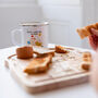 Personalised Egg Toast Chopping Board And Enamel Mug, thumbnail 3 of 3
