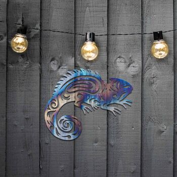 Rusty Metal Chameleon Decor Metal Lizard Wall Art, 4 of 10