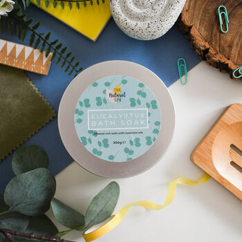 Botanical Bath Soak Tin – Natural Mineral Bath Salts – Eucalyptus, 2 of 2