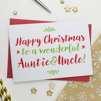 Christmas Card For Wonderful Aunt And Uncle, 2 of 2