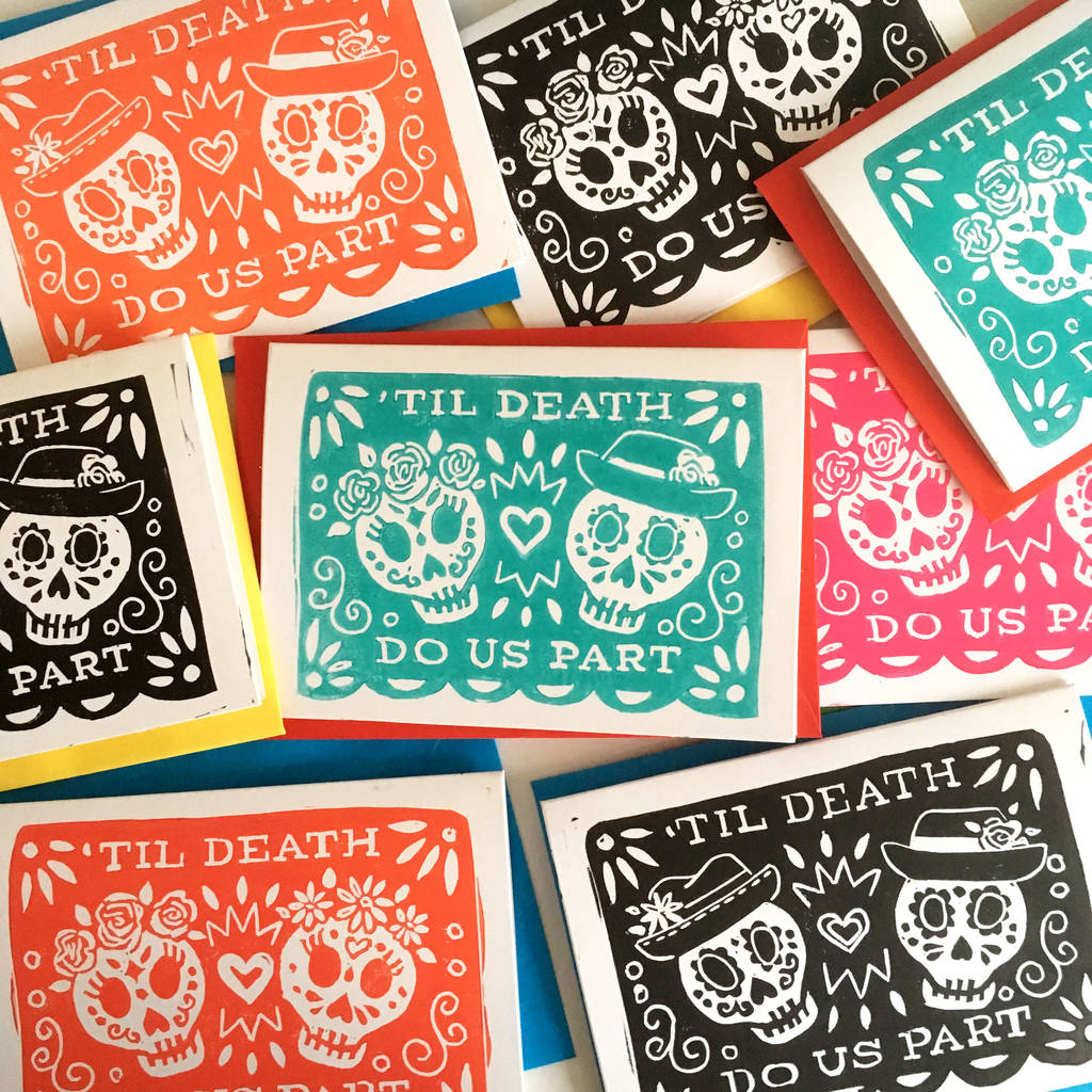 Same Sex Couple Day Of The Dead Wedding Card By Woah There Pickle 