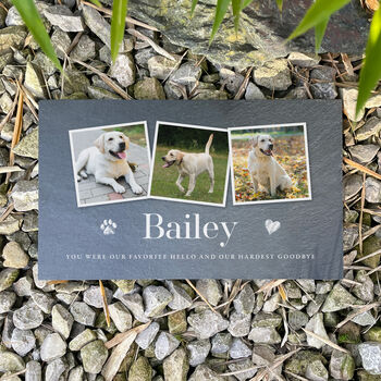 Personalised Pet Photo Slate Grave Marker 25 X 15cm, 2 of 5