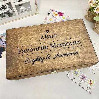 Personalised Wooden Favourite Memories Keepsake Box, 2 of 9